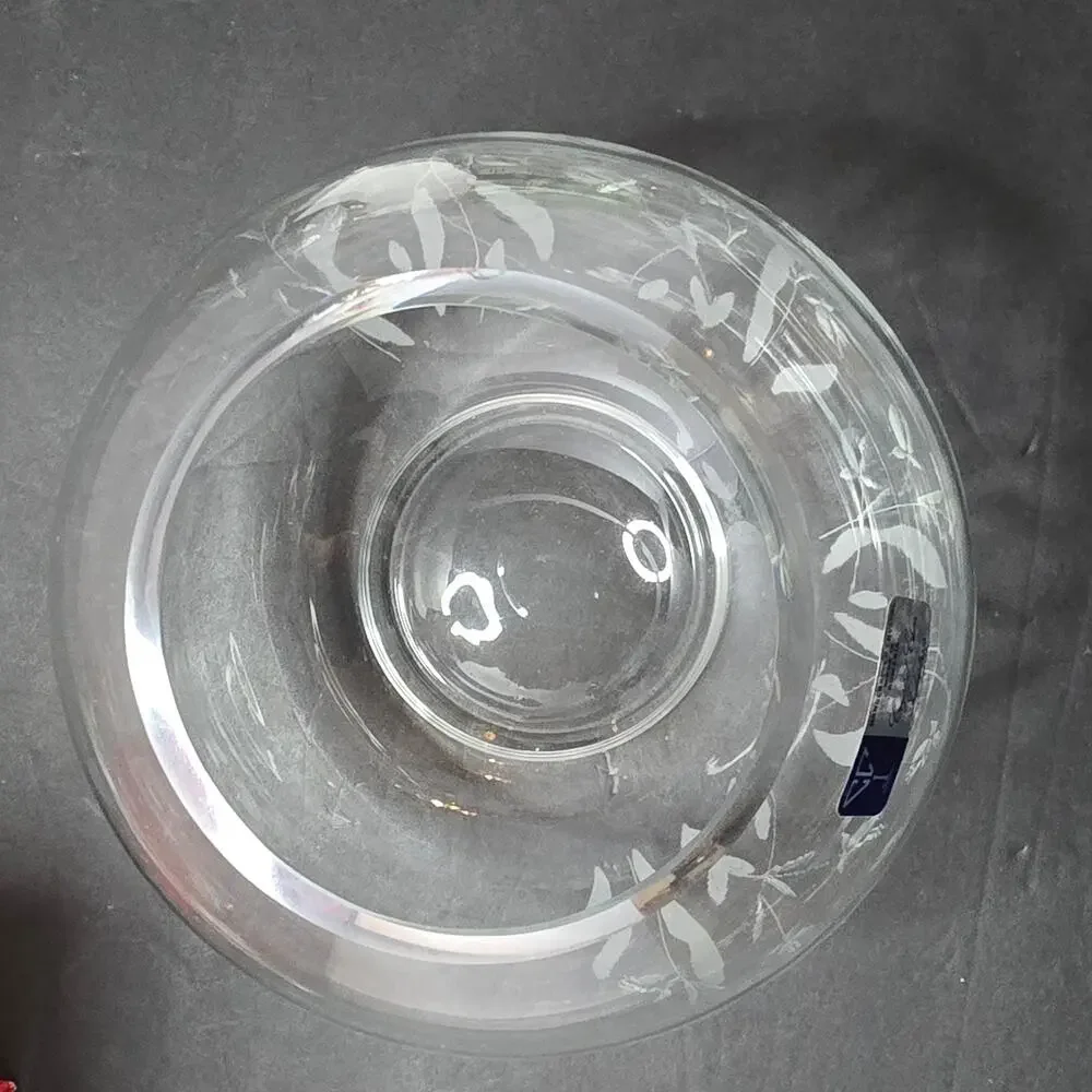 Angelique Crystal Clear Industries Hand Cut Crystal Rose Bowl Romania 8